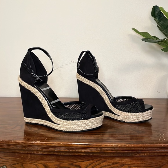 NEW ELLE Espadrille Suede Wedges - Picture 6 of 12